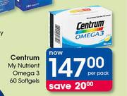 Centrum My Nutrient Omega 3 60 Softgels-Per Pack