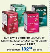 Vitaforce Ladyvite Or Mensvite Adult Or Mature 60 Tablets-Per Pack