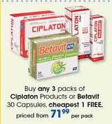 Ciplaton Products Or Betavit 30 Capsules-Per Pack