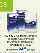 Clicks B Complex Products(Excl Pay Less B Complex 30 Tablets)-Per Pack