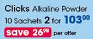 Clicks Alkaline Powder 10 Sachets-For 2