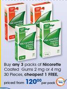 Nicorette Coated Gums 2mg Or 4mg-30's Per Pack