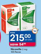 Nicorette 2mg 105 Pieces-Per Pack