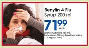 Benylin 4 Flu Syrup-200ml Each