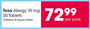 Texa Allergy 10mg Tablets-30's Per Pack