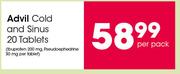 Advil Cold And Sinus Tablets-20's Per Pack