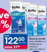 Bausch+Lomb ReNu multiplus Or Multipurpose Solutions 360ml & 240ml-Per Pack 