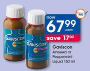 Gaviscon Aniseed Or Peppermint Liquid-150ml Each