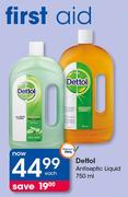 Dettol Antiseptic Liquid-750ml Each