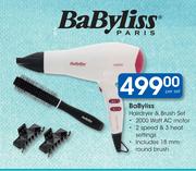 Babyliss Hairdryer & Brush Set-Per Set