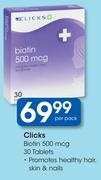 Clicks Biotin 500 Mcg 30 Tablets-Per Pack