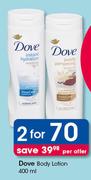 Dove Body Lotion-2x400ml Per Offer