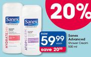 Sanex Advanced Shower Cream-500ml Each
