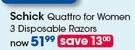 Schick Quattro For Women 3 Disposable Razors-Each