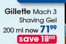 Gillette Mach 3 Shaving Gel-200ml Each