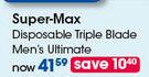 Super Max Disposable Triple Blade Men's Ultimate-Per Pack