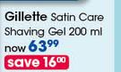 Gillette Satin Care Shaving Gel-200ml Each