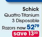 Schick Quattro Titanium 3 Disposable Razor-Each