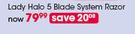 Clicks Lady Halo 5 Blade System Razor-Each