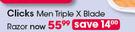 Clicks Men Triple X Blade Razor-Each