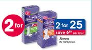 Always 20 Pantyliners-For 2
