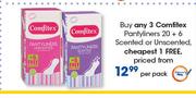 Comfitex Pantyliners 20 + 6 Scented Or Unscented-Per Pack
