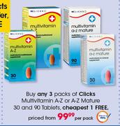 Clicks Multivitamin A-Z Or A-Z Mature-30 And 90 Tablets Per Pack