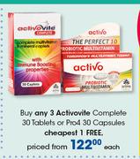Activovite Complete 30 Tablets Or Pro4 30 Capsules-Each