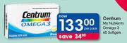 Centrum My Nutrients Omega 3 Softgels-60 Per Pack