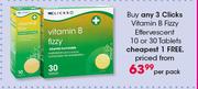 Clicks Vitamin B Fizzy Effervescent-10 or 30 Tablets Per Pack