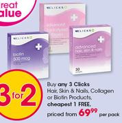 Clicks Hair, Skin And Nails, Collagen Or Biotin Products-Per Pack
