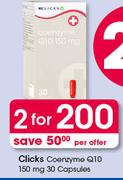 Clicks Coenzyme Q10 150mg-2x30 Capsules Per Offer