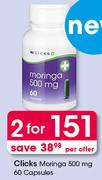 Clicks Moringa 500mg-2x60 Capsules Per Offer