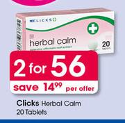 Clicks Herbal Calm-2x20 Tablets Per Offer
