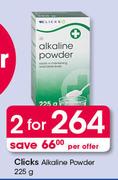 Clicks Alkaline Powder-2x225g Per Offer