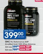 GNC Pro Performance AMP Amplified Gold 100% Whey Advance 2LB-Per Pack