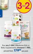 GNC Milestones Kids Or Baby Supplements-Per Pack