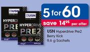 USN Hyperdrive Pre2 Berry Kick 9.6g Sachets-For 5