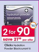 Clicks Hydration Powder Black Currant 6-For 2