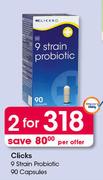 Clicks 9 Strain Probiotic 90 Capsules-For 2