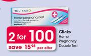 Clicks Home Pregnancy Double Test-For 2