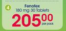 Clicks Fenofex 180mg 30 Tablets-Per Pack