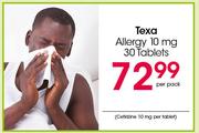 Texa Allergy 10mg 30 Capsules-Per Pack