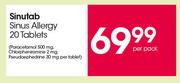 Sinutab Sinus Allergy Tablets-20's Per Pack