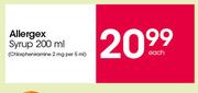 Allergex Syrup-200ml Each