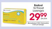 Endcol Throt Lozenges-16's Per Pack