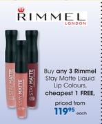 Rimmel Stay Matte Liquid Lip Colours-Each