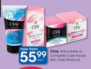 Olay Anti Wrinkle Or Complete Care Facial Skin Care Products-Each