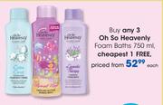 Oh So Heavenly Foam Baths-750ml Each