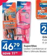 Super Max Ladies Confidence Or Men's Ultimate Blades-Per Pack